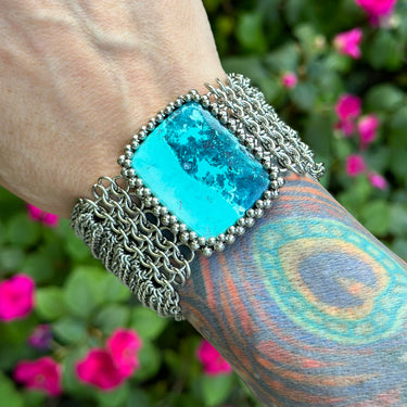 SUMMER GEMSTONE 2024 Rectangular Shattuckite Cuff Bracelet