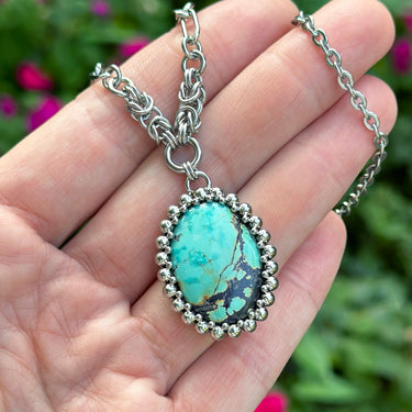 SUMMER GEMSTONE 2024 Oval Turquoise Pendant