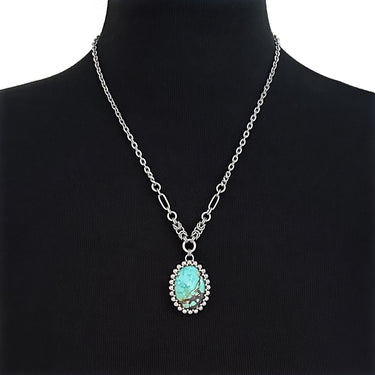 SUMMER GEMSTONE 2024 Oval Turquoise Pendant