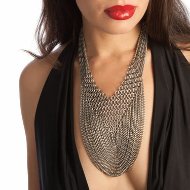 CLEARANCE: METAL "V" Draping Chain Necklace